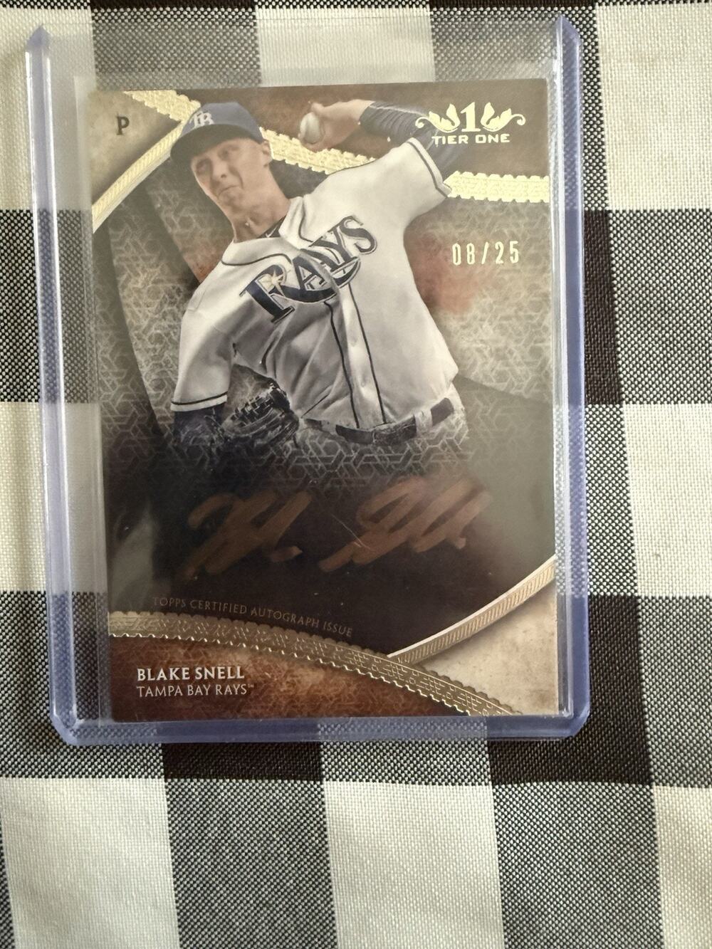 Blake Snell 2017 TOPPS Tier One Autographed/25 Baseball Card